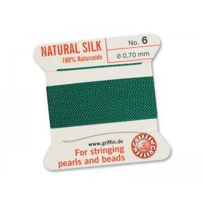 Griffin Silk Cord - Green - 2mtrs - Size 06