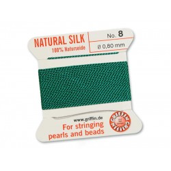 Griffin Silk Cord - Green - 2mtrs - Size 08