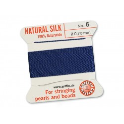 Griffin Silk Cord - Dark Blue - 2mtrs - Size 06