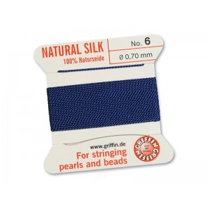 Griffin Silk Cord - Dark Blue - 2mtrs - Size 06