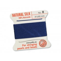 Griffin Silk Cord - Dark Blue - 2mtrs - Size 08