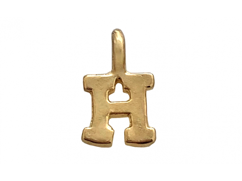DEEP GOLD PLATE SMALL LETTER PENDANT - H