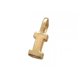 DEEP GOLD PLATE SMALL LETTER PENDANT - I