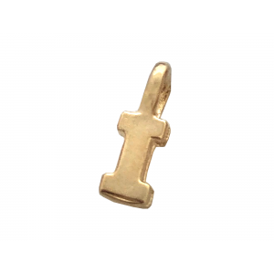 DEEP GOLD PLATE SMALL LETTER PENDANT - I