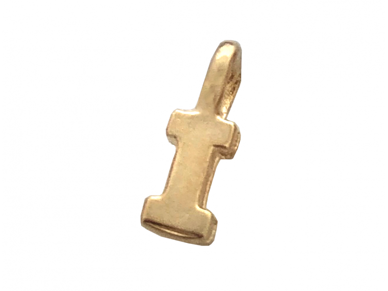 DEEP GOLD PLATE SMALL LETTER PENDANT - I