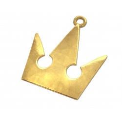 Gold Plated Extra Large Flat Crown Pendant