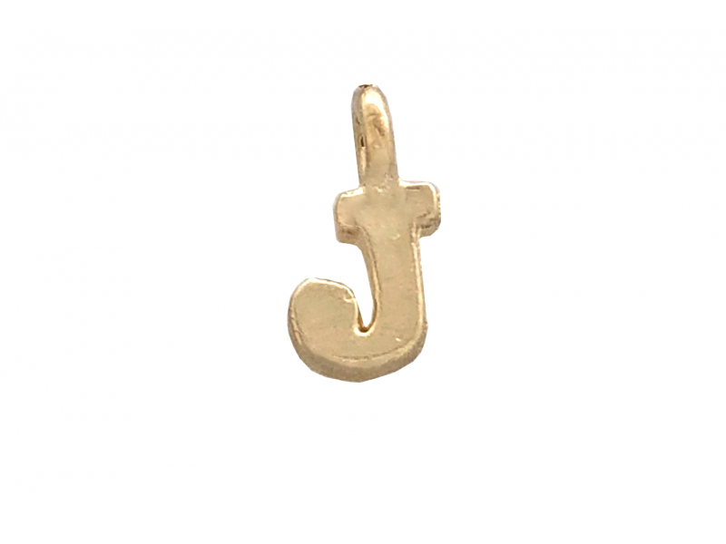 DEEP GOLD PLATE SMALL LETTER PENDANT - J