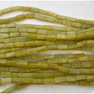 Olive Jade Cube Beads, 8 mm