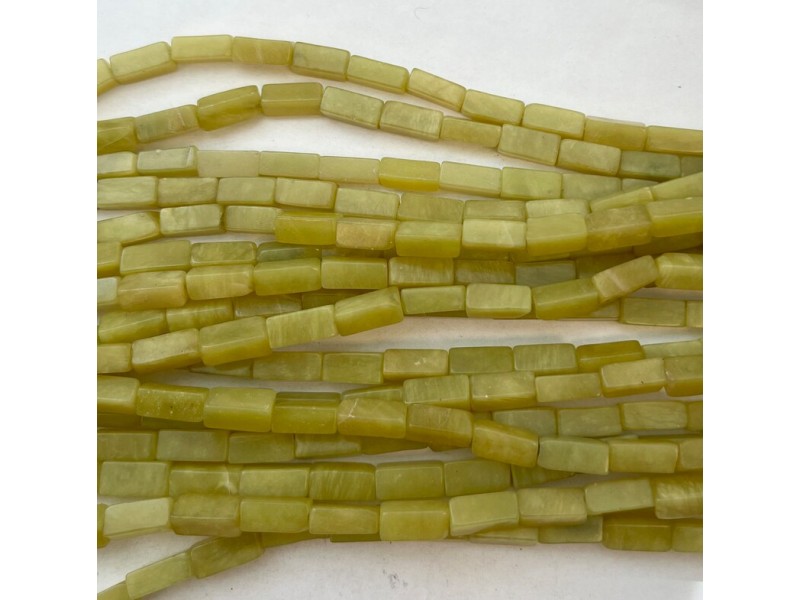 Olive Jade Cube Beads, 8 mm