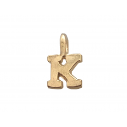 DEEP GOLD PLATE SMALL LETTER PENDANT - K