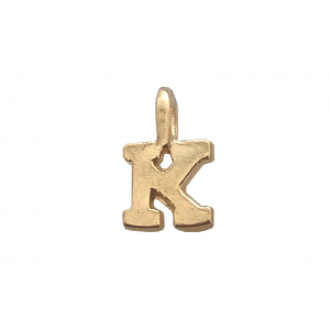 DEEP GOLD PLATE SMALL LETTER PENDANT - K