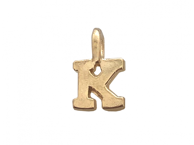 DEEP GOLD PLATE SMALL LETTER PENDANT - K