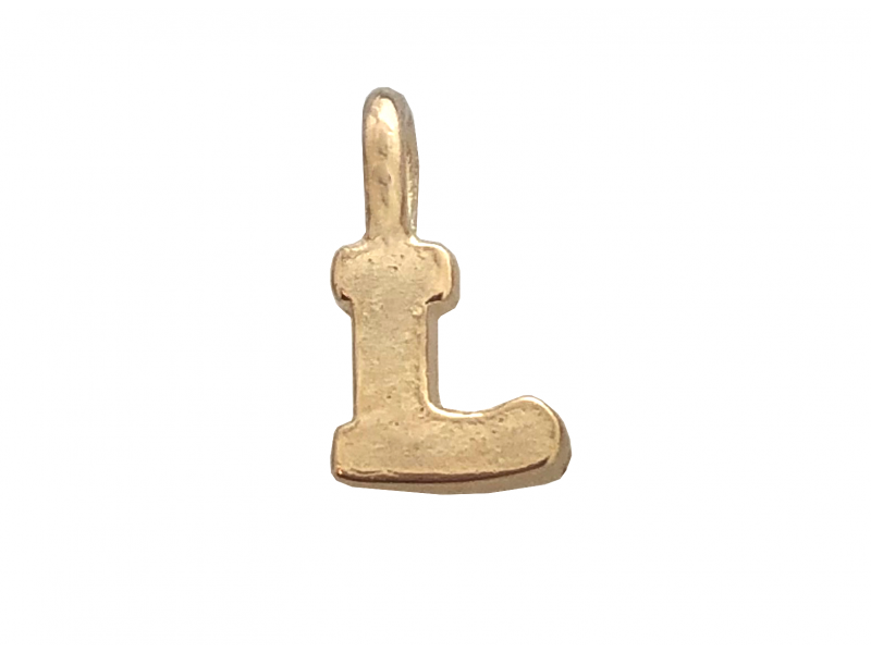 DEEP GOLD PLATE SMALL LETTER PENDANT - L