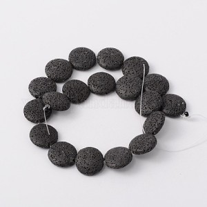 Lava Black Flat Round Big beads