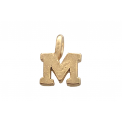 DEEP GOLD PLATE SMALL LETTER PENDANT - M 