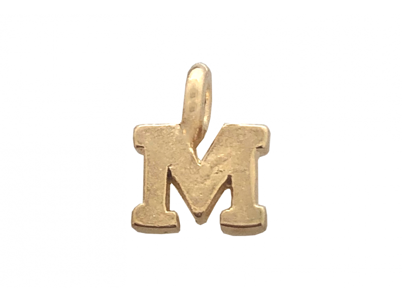 DEEP GOLD PLATE SMALL LETTER PENDANT - M 
