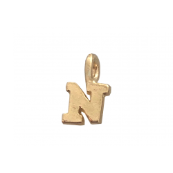 DEEP GOLD PLATE SMALL LETTER PENDANT - N