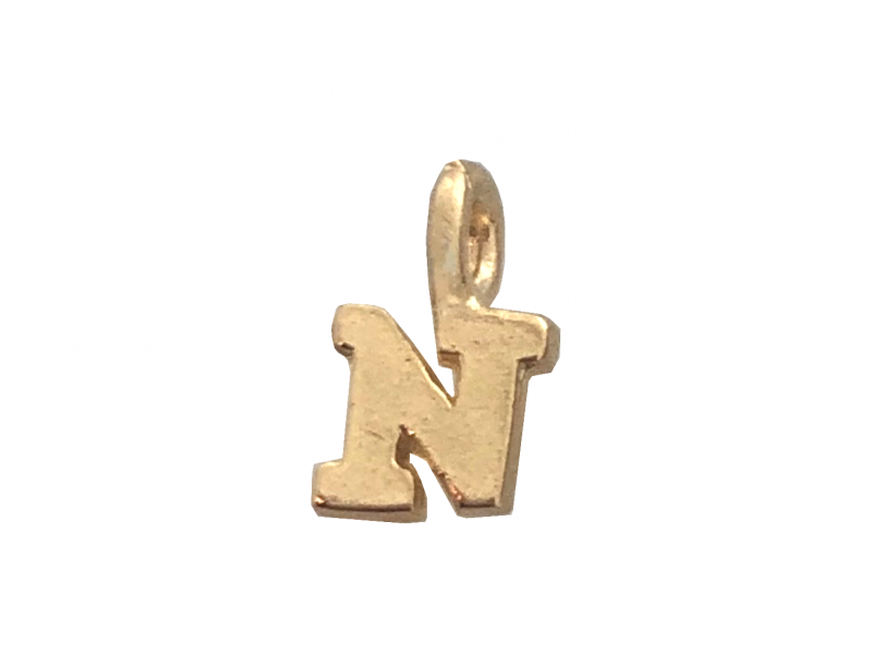 DEEP GOLD PLATE SMALL LETTER PENDANT - N