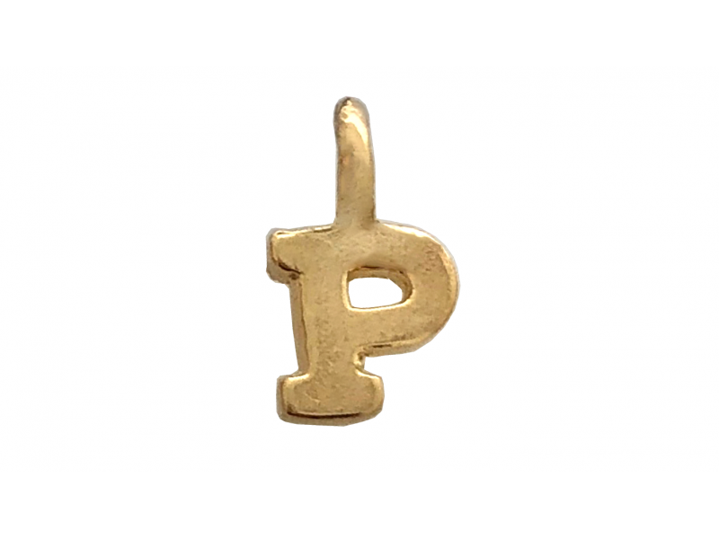 DEEP GOLD PLATE SMALL LETTER PENDANT - P