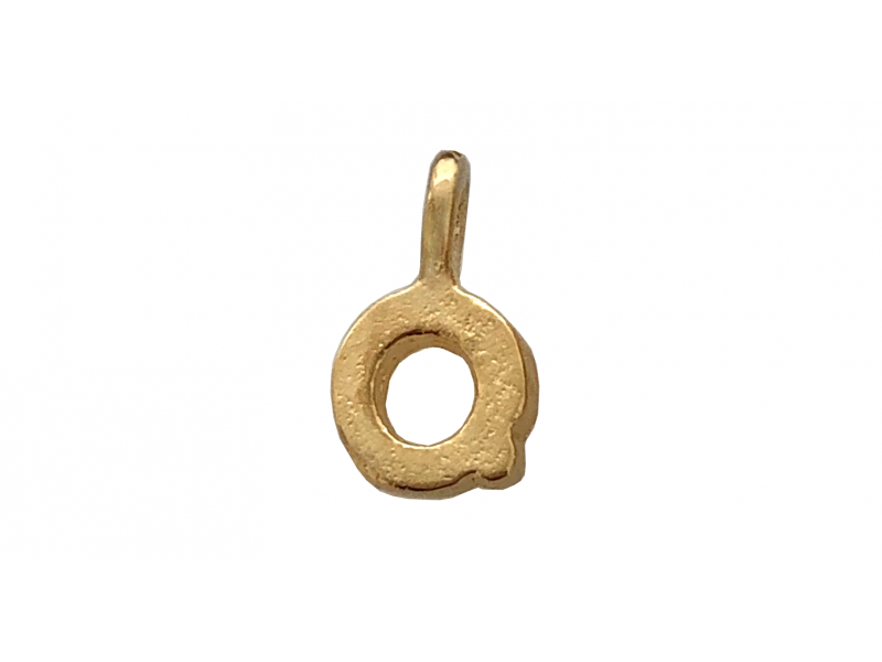 DEEP GOLD PLATE SMALL LETTER PENDANT - Q
