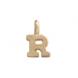 DEEP GOLD PLATE SMALL LETTER PENDANT - R