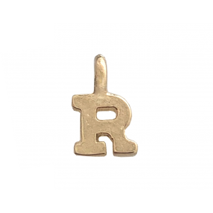 DEEP GOLD PLATE SMALL LETTER PENDANT - R