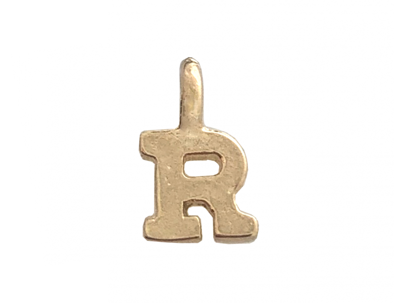 DEEP GOLD PLATE SMALL LETTER PENDANT - R
