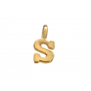 DEEP GOLD PLATE SMALL LETTER PENDANT - S