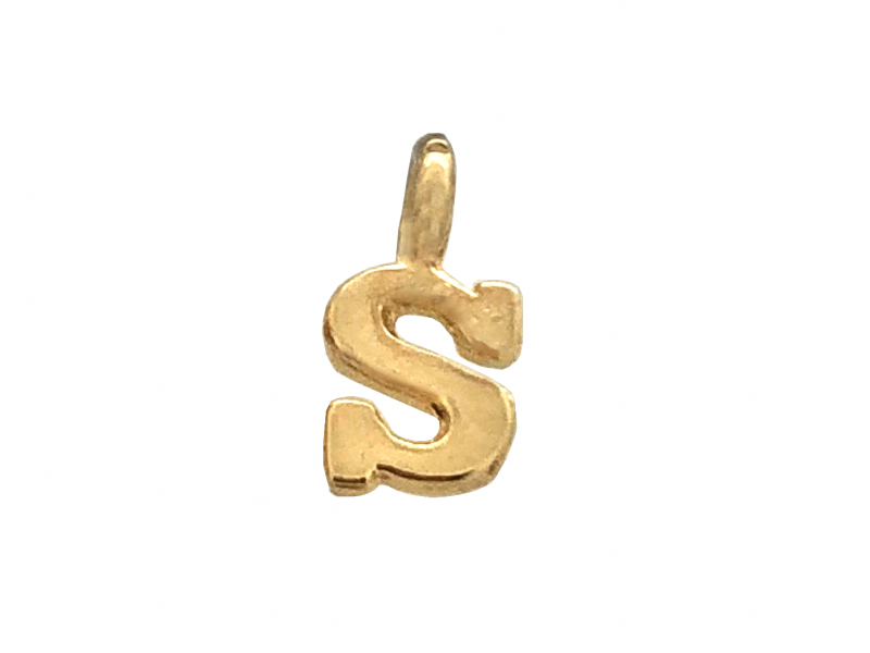 DEEP GOLD PLATE SMALL LETTER PENDANT - S