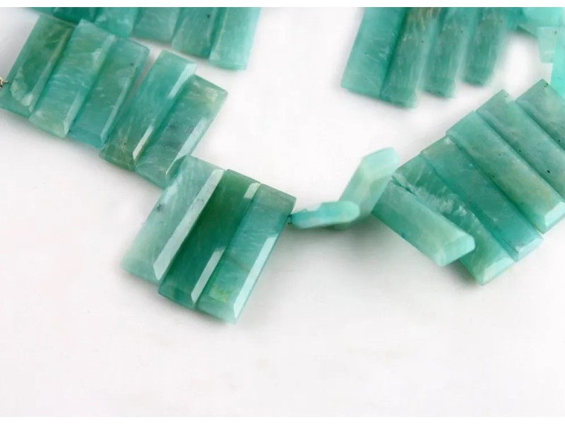 AMAZONITE STICKS FACETED SIDE DRILLED BEADS