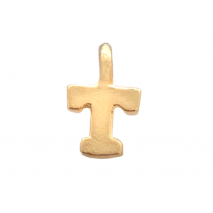 DEEP GOLD PLATE SMALL LETTER PENDANT - T
