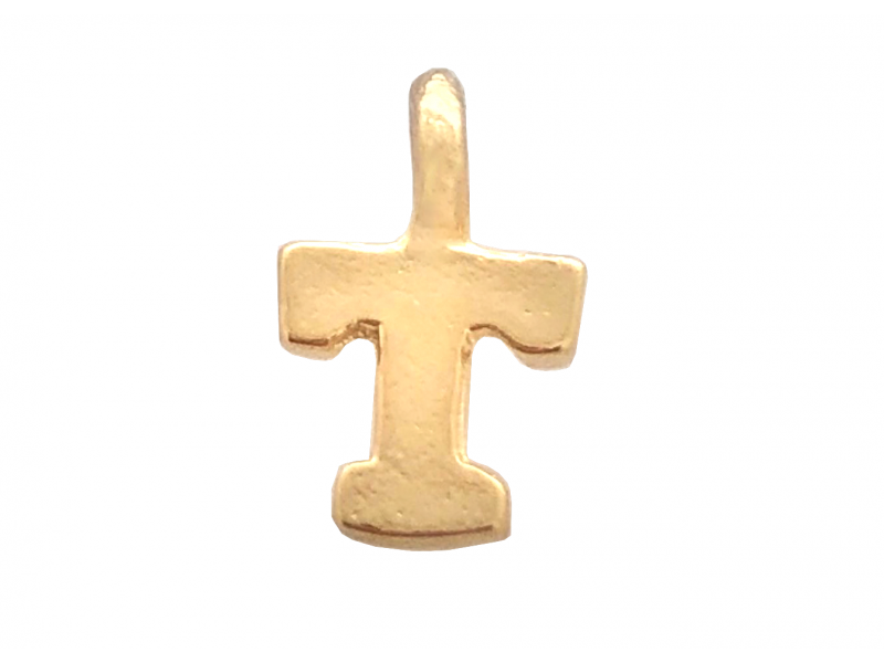 DEEP GOLD PLATE SMALL LETTER PENDANT - T