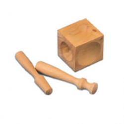 WOODEN DOMING BLOCK WITH TWO PUNCHES