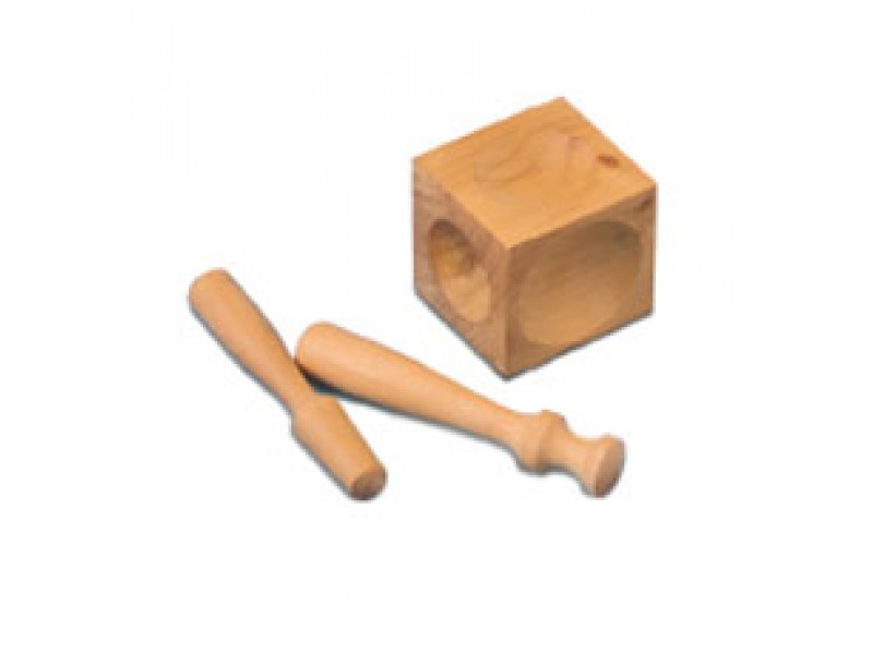 WOODEN DOMING BLOCK WITH TWO PUNCHES