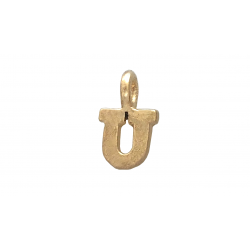 DEEP GOLD PLATE SMALL LETTER PENDANT - U