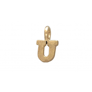 DEEP GOLD PLATE SMALL LETTER PENDANT - U