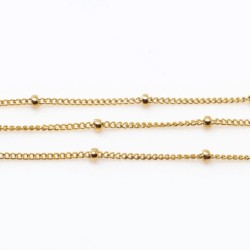 Gold Filled Trace and Ball Chain 1.1mm X 0.9mm, Tyre Bead 1.8mm