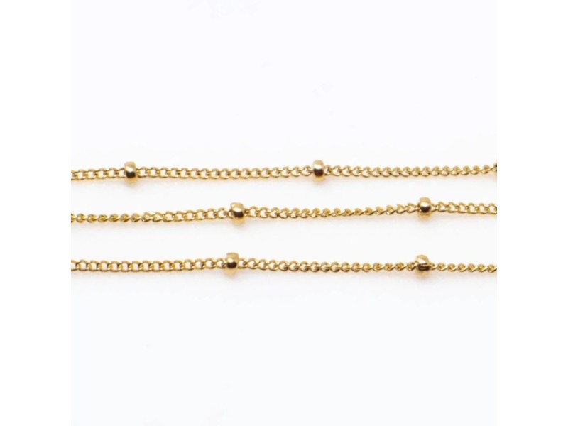 Gold Filled Trace and Ball Chain 1.1mm X 0.9mm, Tyre Bead 1.8mm