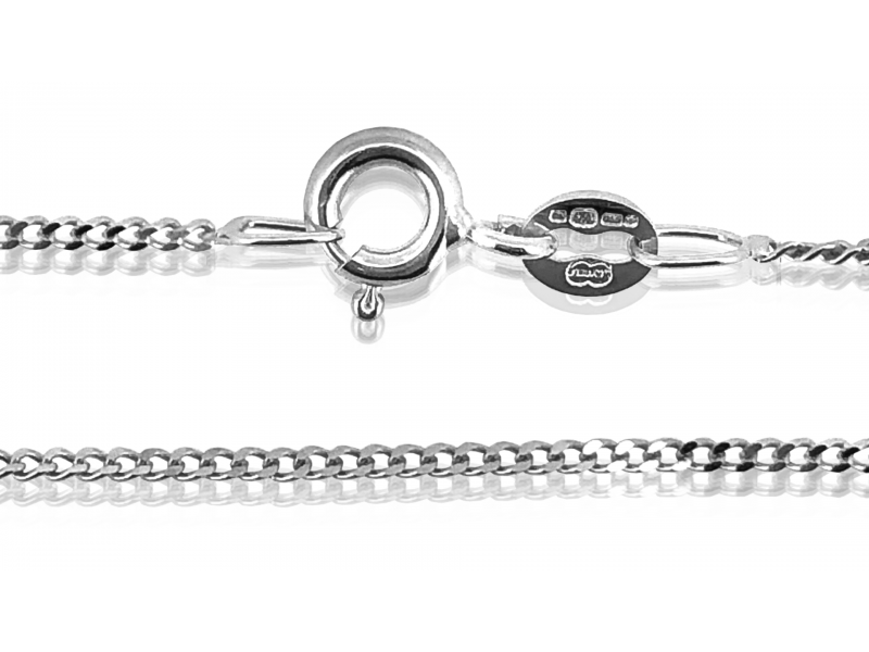 Ready Made Sterling Silver 925 Open Curb Chain - 1.2mm / 18'' (Pack of 3)