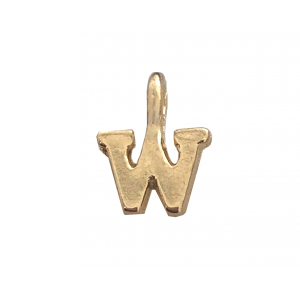 DEEP GOLD PLATE SMALL LETTER PENDANT - W