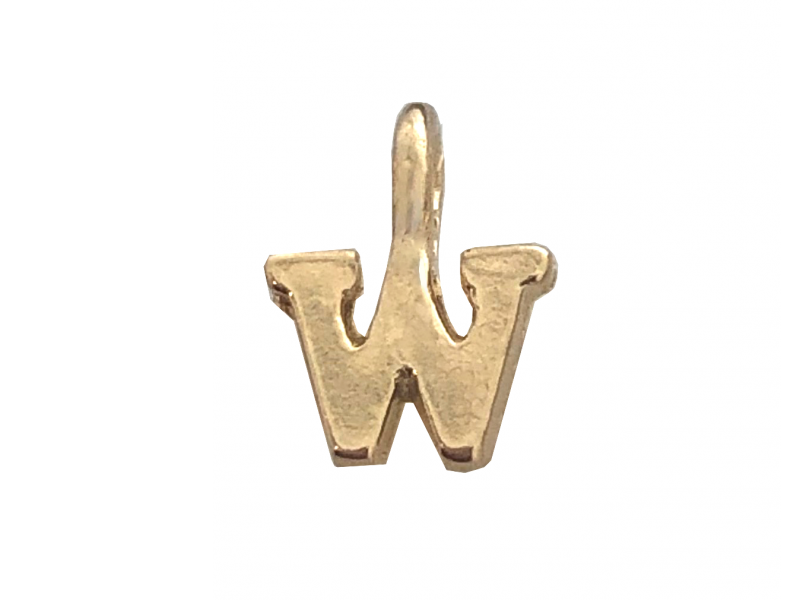 DEEP GOLD PLATE SMALL LETTER PENDANT - W