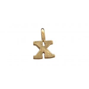 DEEP GOLD PLATE SMALL LETTER PENDANT - X