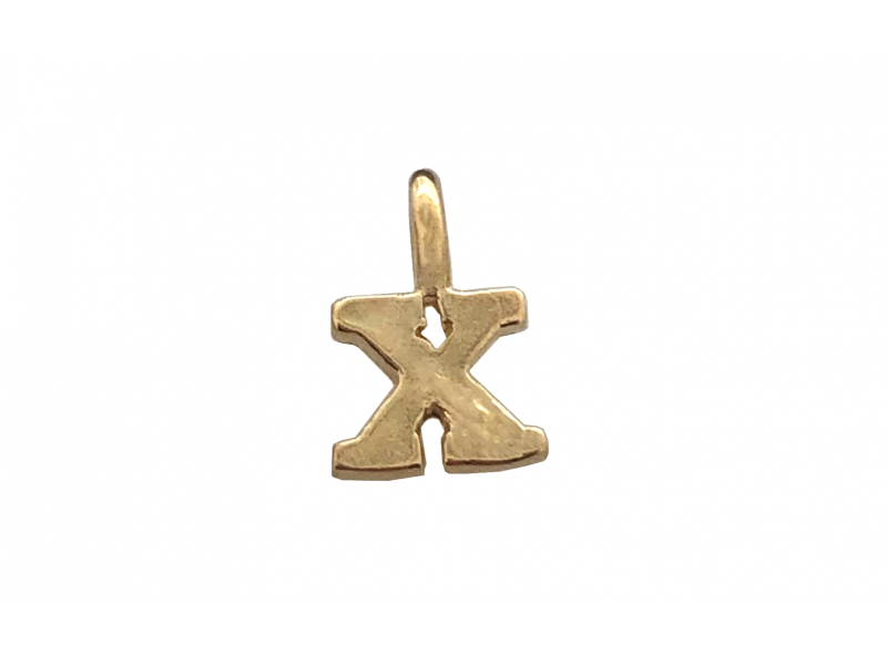 DEEP GOLD PLATE SMALL LETTER PENDANT - X