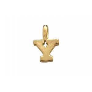DEEP GOLD PLATE SMALL LETTER PENDANT - Y