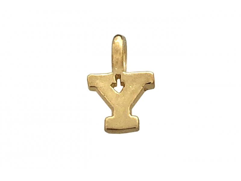 DEEP GOLD PLATE SMALL LETTER PENDANT - Y