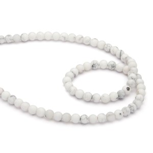 Agate White  Round 4mm Beads
