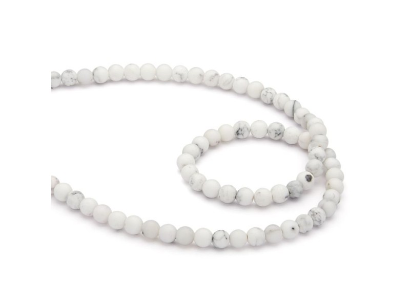 Agate White  Round 4mm Beads