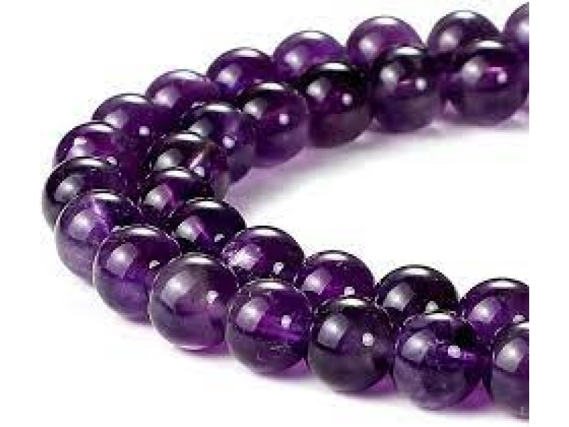 amethyst deep purple round beads 