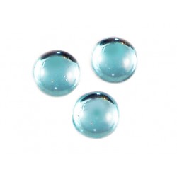 Aquamarine Cabs, Round - 6mm