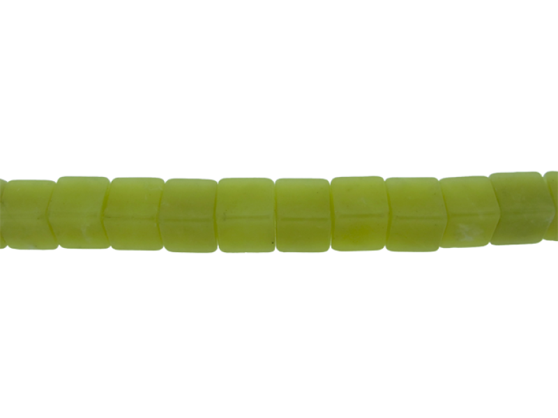 Olive Jade Cube Beads, 6 mm